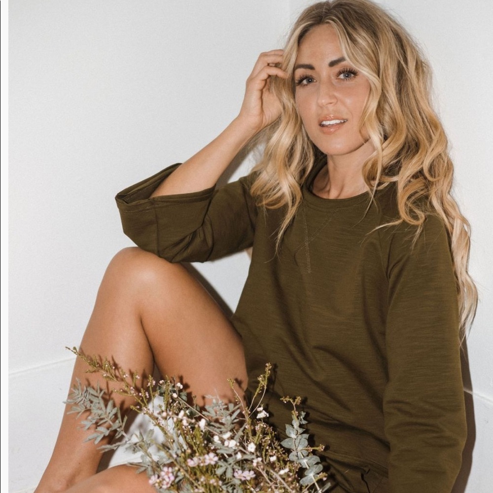 Jackson Rowe- Bell Terry Crew-Olive Shirt